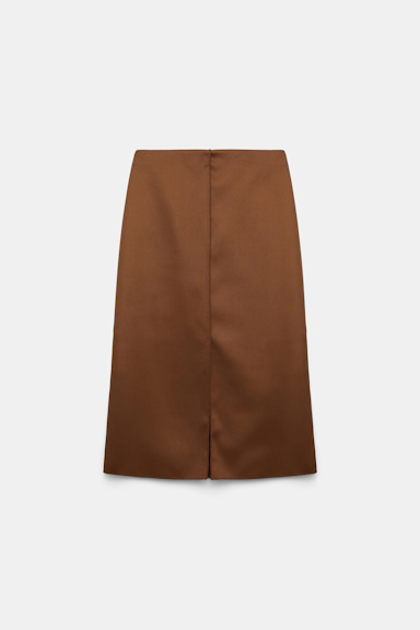 Dorothee Schumacher Pencil skirt with slit in Duchesse terra