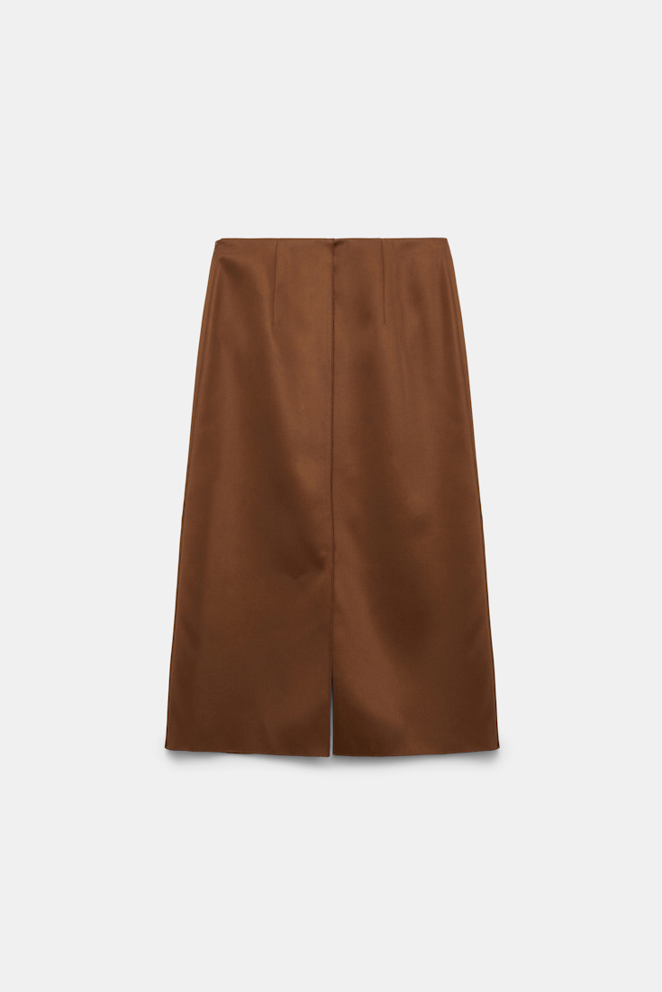 Dorothee Schumacher Pencilskirt mit Schlitzen aus Duchesse terra