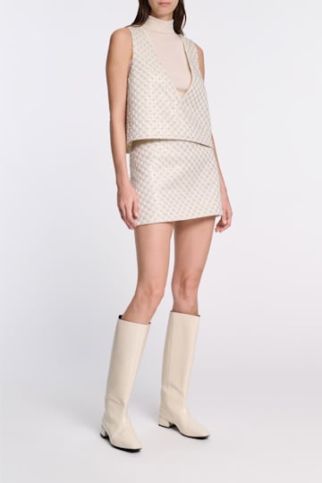 Dorothee Schumacher Sequin embellished mini-skirt in Duchesse pearl