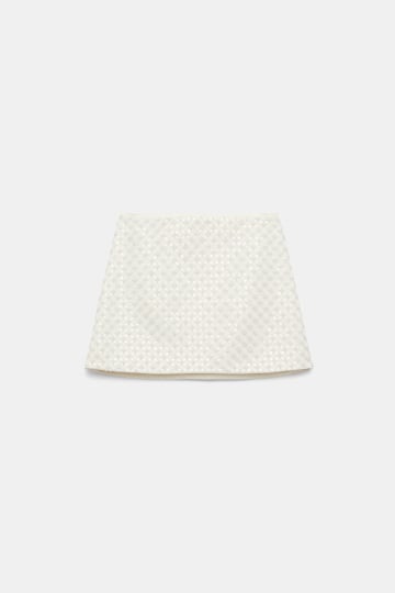 Dorothee Schumacher Sequin embellished mini-skirt in Duchesse pearl