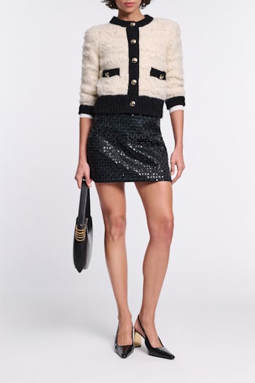 Dorothee Schumacher Sequin embellished mini-skirt in Duchesse graphite