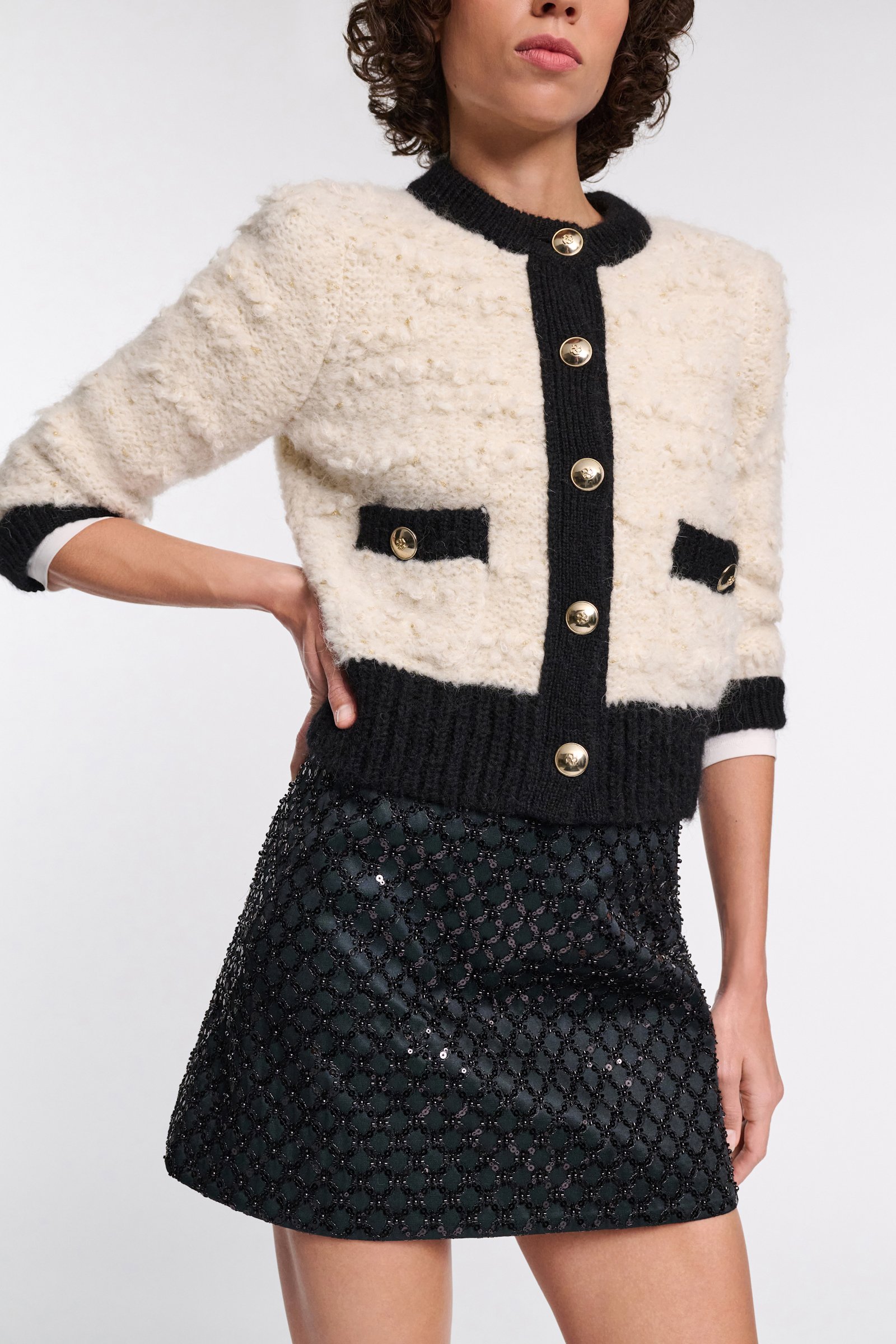 Dorothee Schumacher Sequin embellished mini-skirt in Duchesse graphite