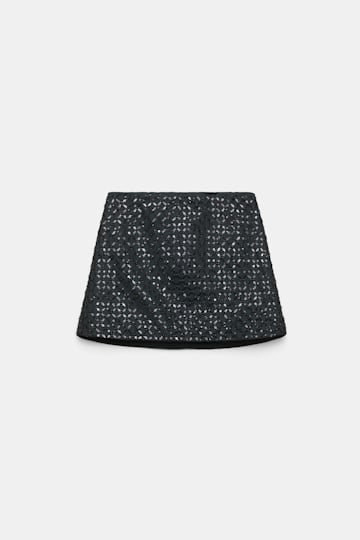 Dorothee Schumacher Sequin embellished mini-skirt in Duchesse graphite
