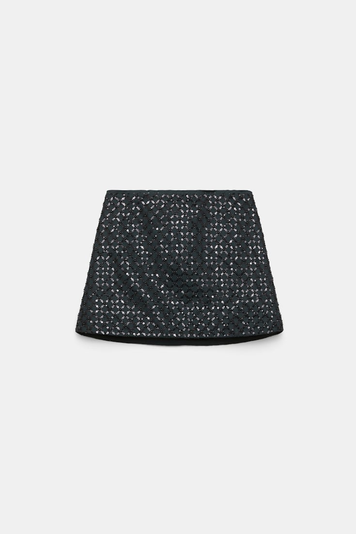 Dorothee Schumacher Sequin embellished mini-skirt in Duchesse graphite