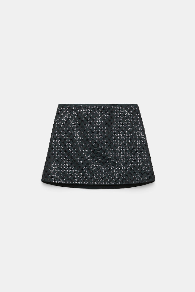 Dorothee Schumacher Sequin Embellished Mini-skirt In Duchesse In Black