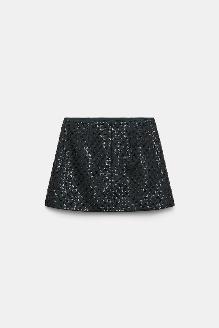 Dorothee Schumacher Sequin embellished mini-skirt in Duchesse graphite