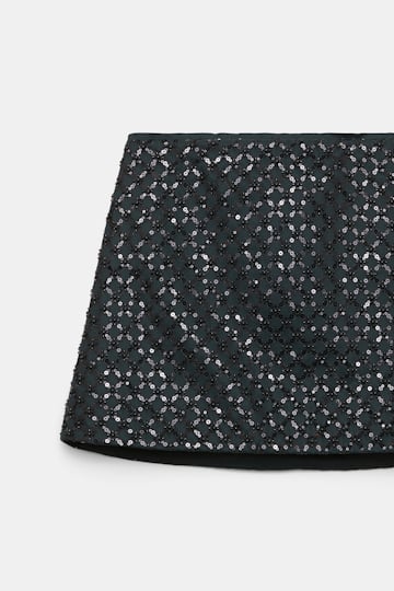 Dorothee Schumacher Minirock aus besticktem Duchesse graphite