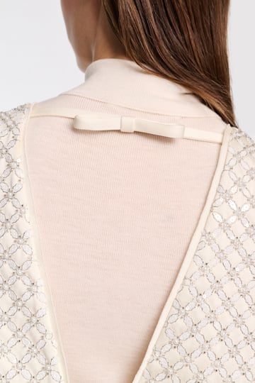 Dorothee Schumacher Sequin embellished crop top in Duchesse pearl