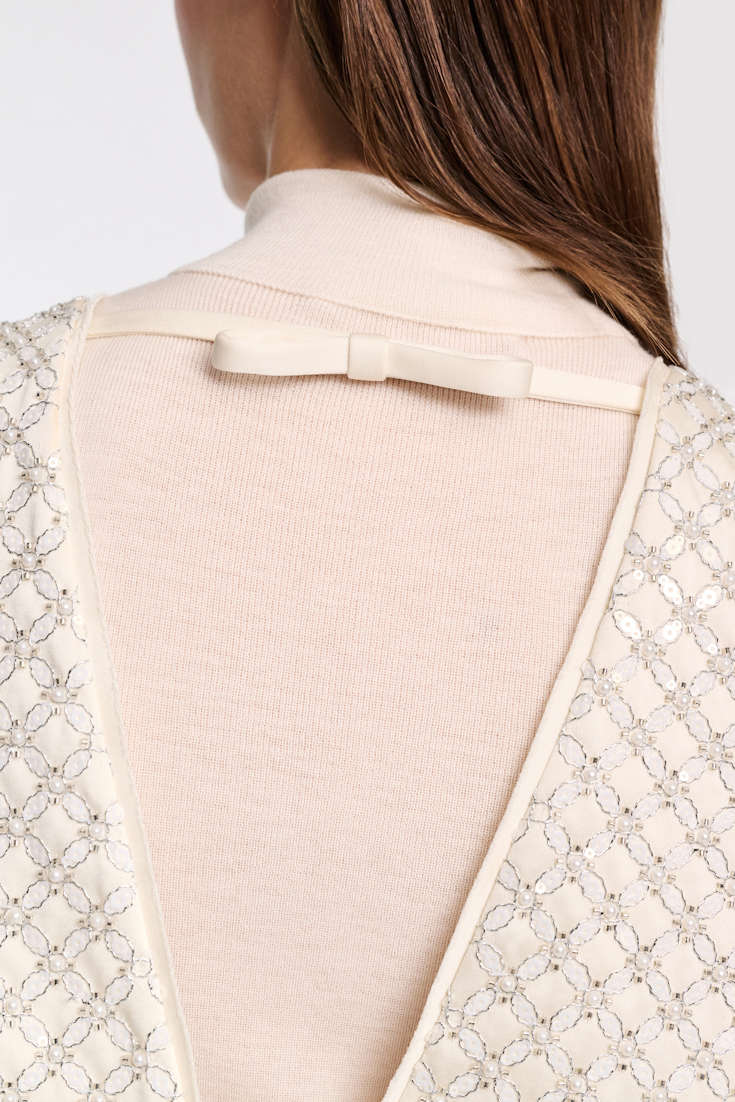 Dorothee Schumacher Cropped Top aus besticktem Duchesse pearl