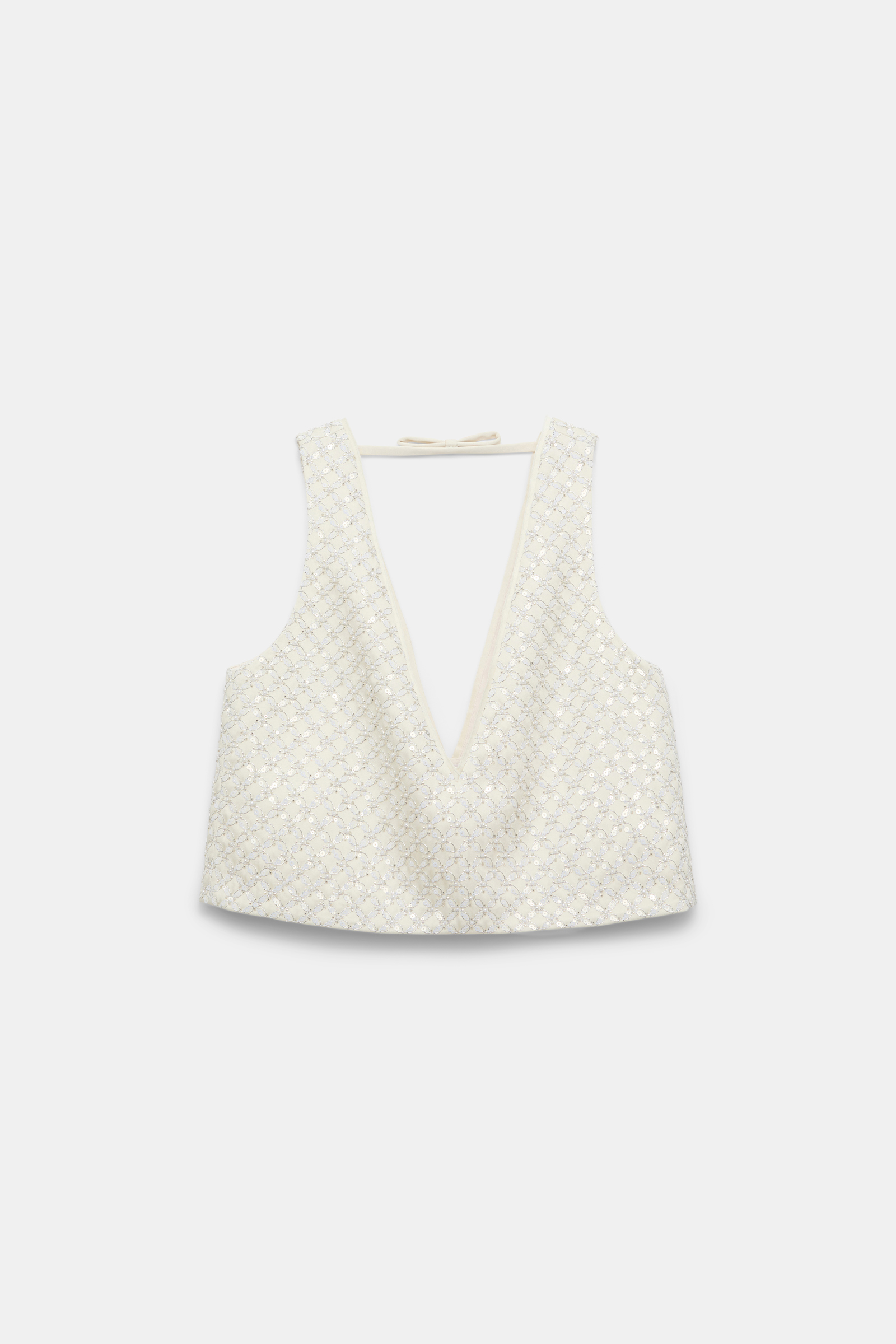 Dorothee Schumacher Cropped Top aus besticktem Duchesse pearl