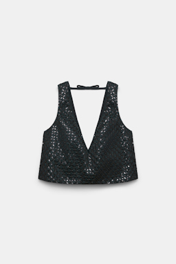 Dorothee Schumacher Sequin embellished crop top in Duchesse graphite