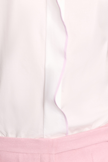 Dorothee Schumacher Cotton poplin shirt with ruffle white lilac