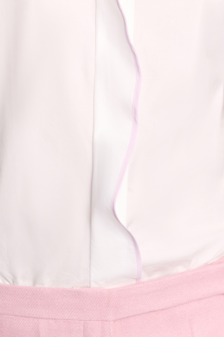 Dorothee Schumacher Cotton poplin shirt with ruffle white lilac