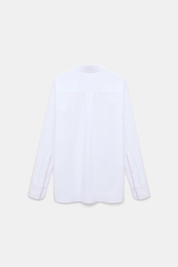 Dorothee Schumacher Cotton poplin shirt with ruffle white lilac