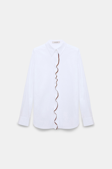 Dorothee Schumacher Hemd aus Baumwoll-Popeline white terra