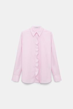 Dorothee Schumacher Cotton poplin shirt with ruffle rose