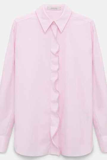 Dorothee Schumacher Cotton poplin shirt with ruffle rose