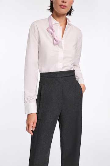 Dorothee Schumacher Cotton poplin shirt with bowtie detail white lilac