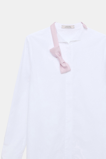 Dorothee Schumacher Cotton poplin shirt with bowtie detail white lilac