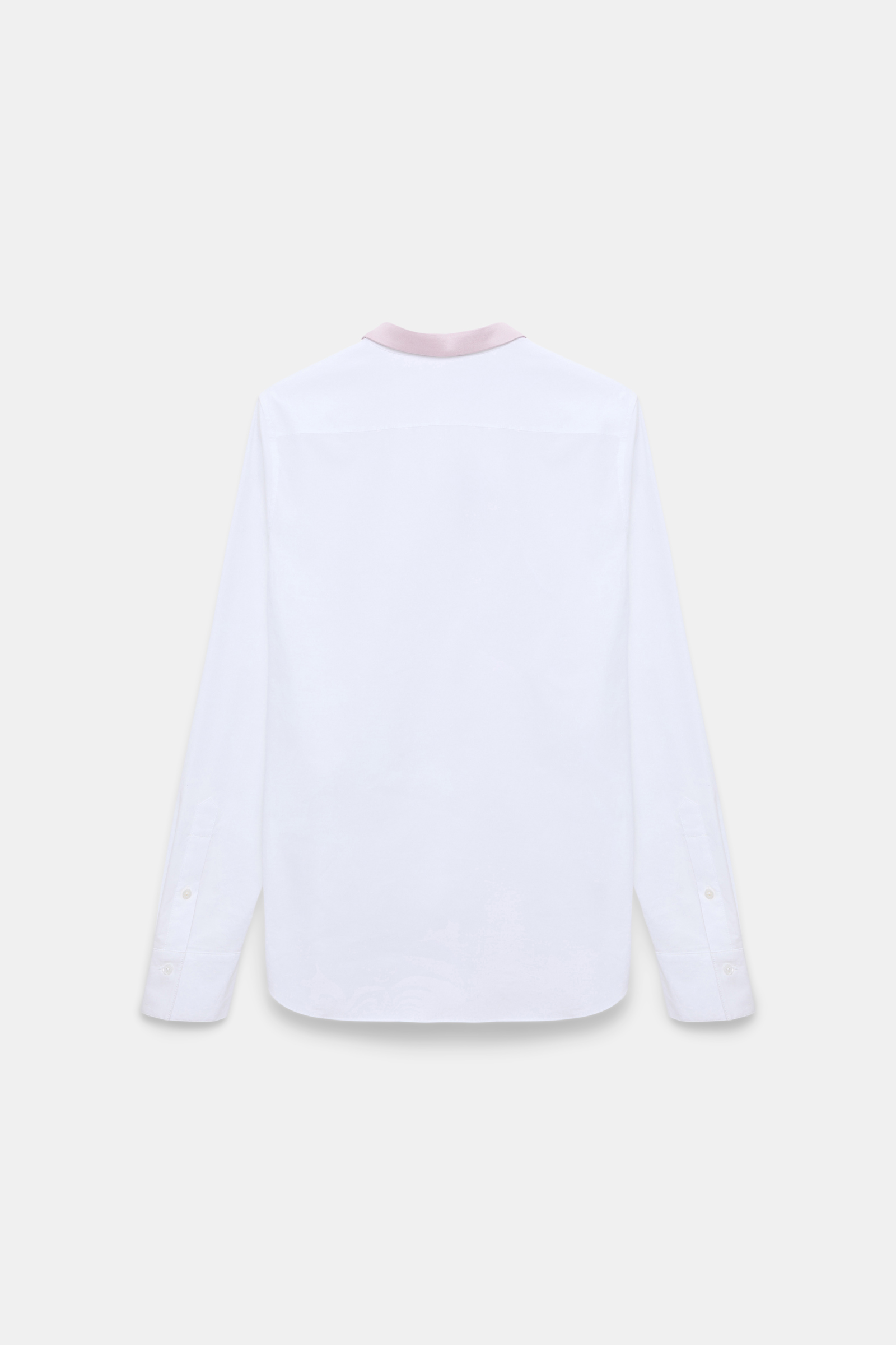 Dorothee Schumacher Hemd mit spitzem Stehkragen und Bow aus Baumwoll-Popeline white lilac