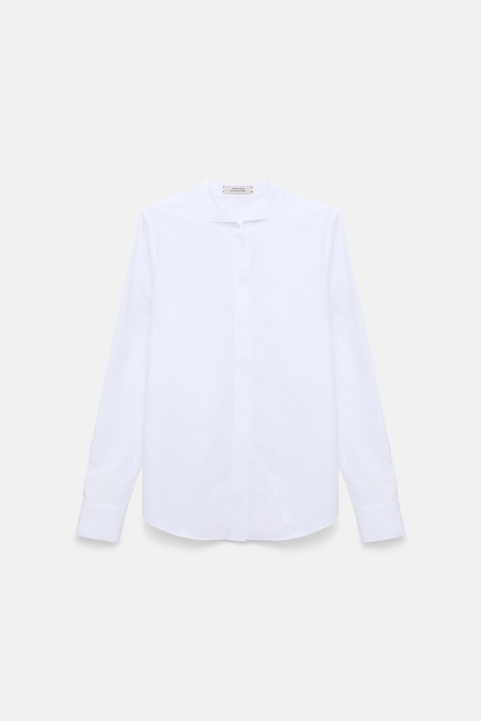 Dorothee Schumacher Hemd mit spitzem Stehkragen und Bow aus Baumwoll-Popeline white lilac
