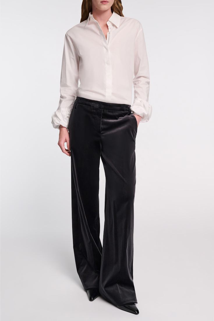 Dorothee Schumacher Bluse mit twisted Ballon-Cuffs aus Baumwoll-Popeline pure white