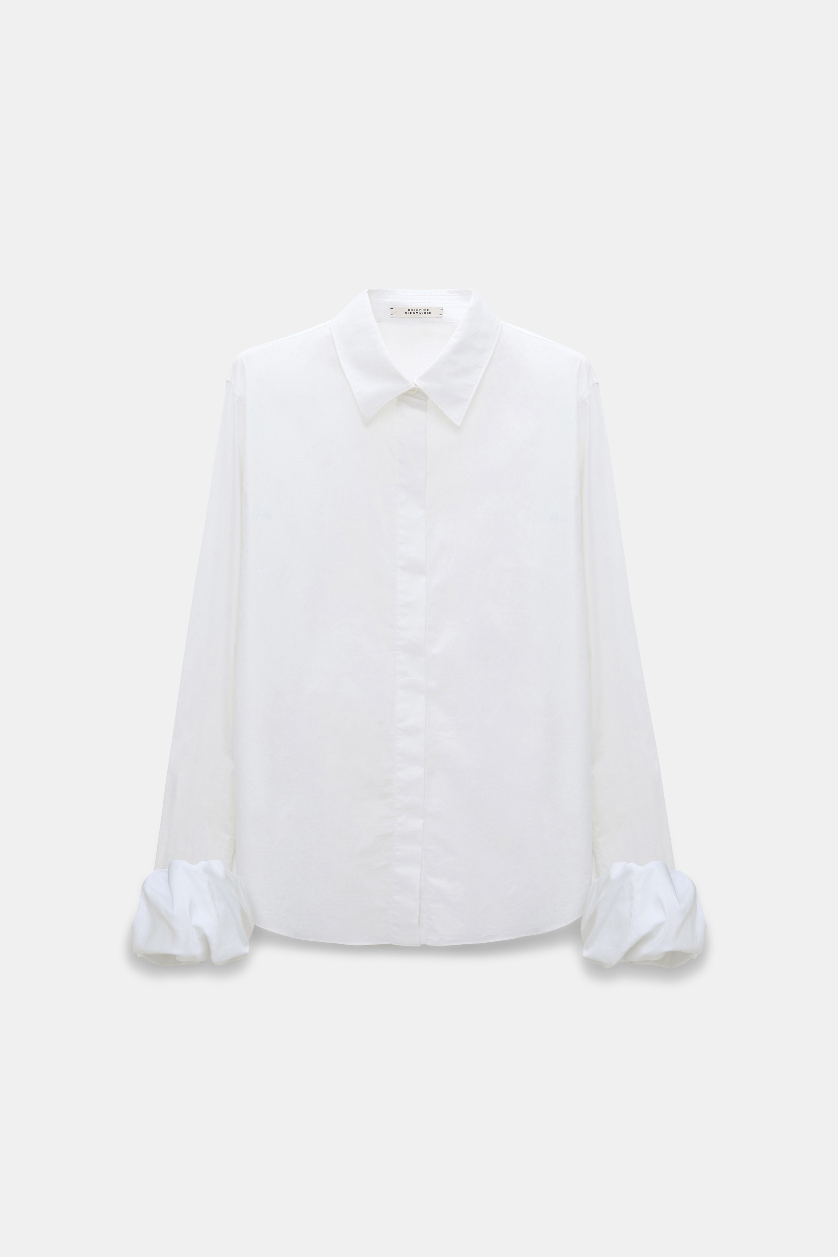 Dorothee Schumacher Cotton poplin blouse with twisted balloon cuffs pure white