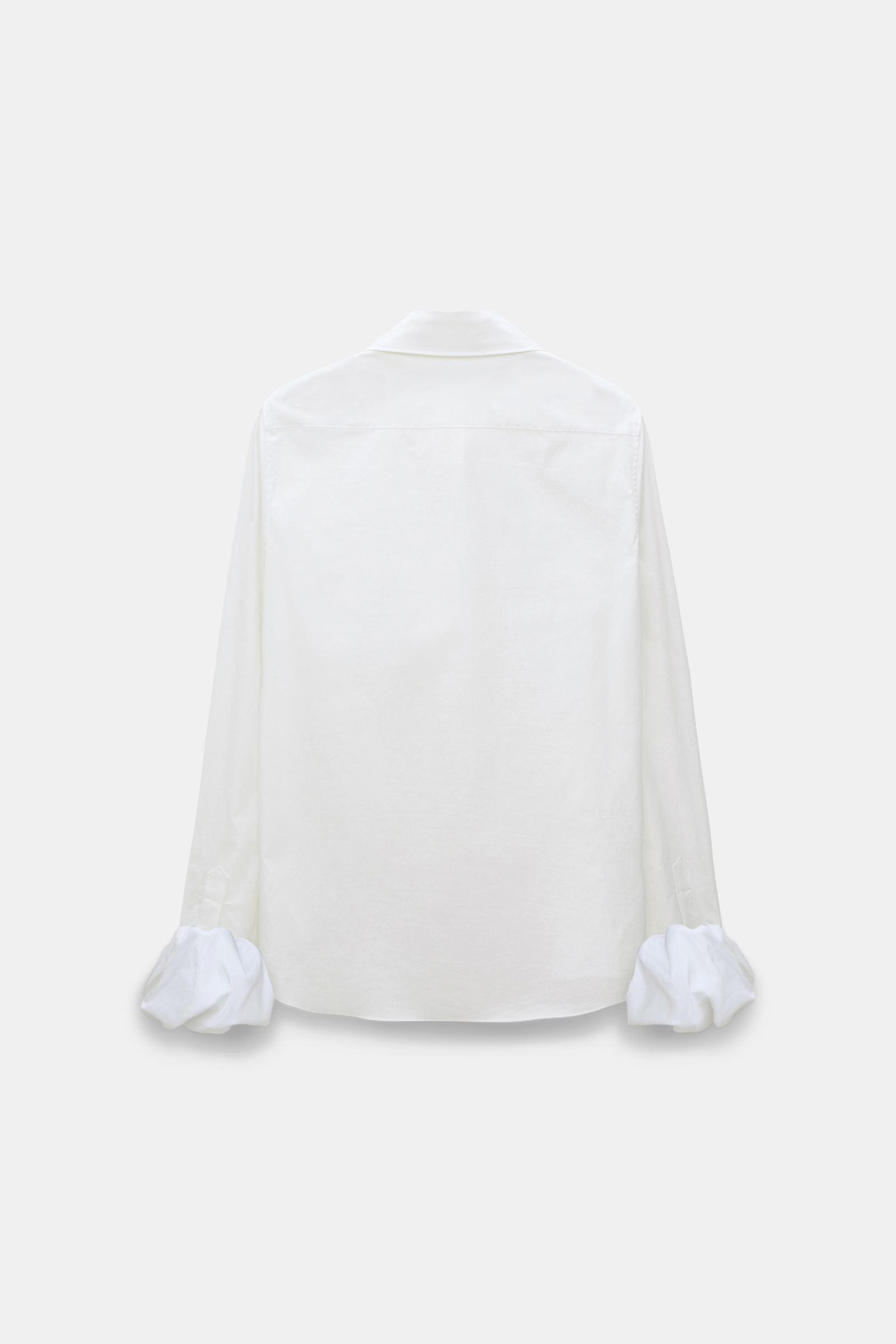Dorothee Schumacher Bluse mit twisted Ballon-Cuffs aus Baumwoll-Popeline pure white