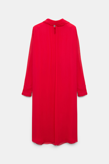 Dorothee Schumacher Kleid mit Rollkragen und langem Schal-Detail aus Georgette lollipop