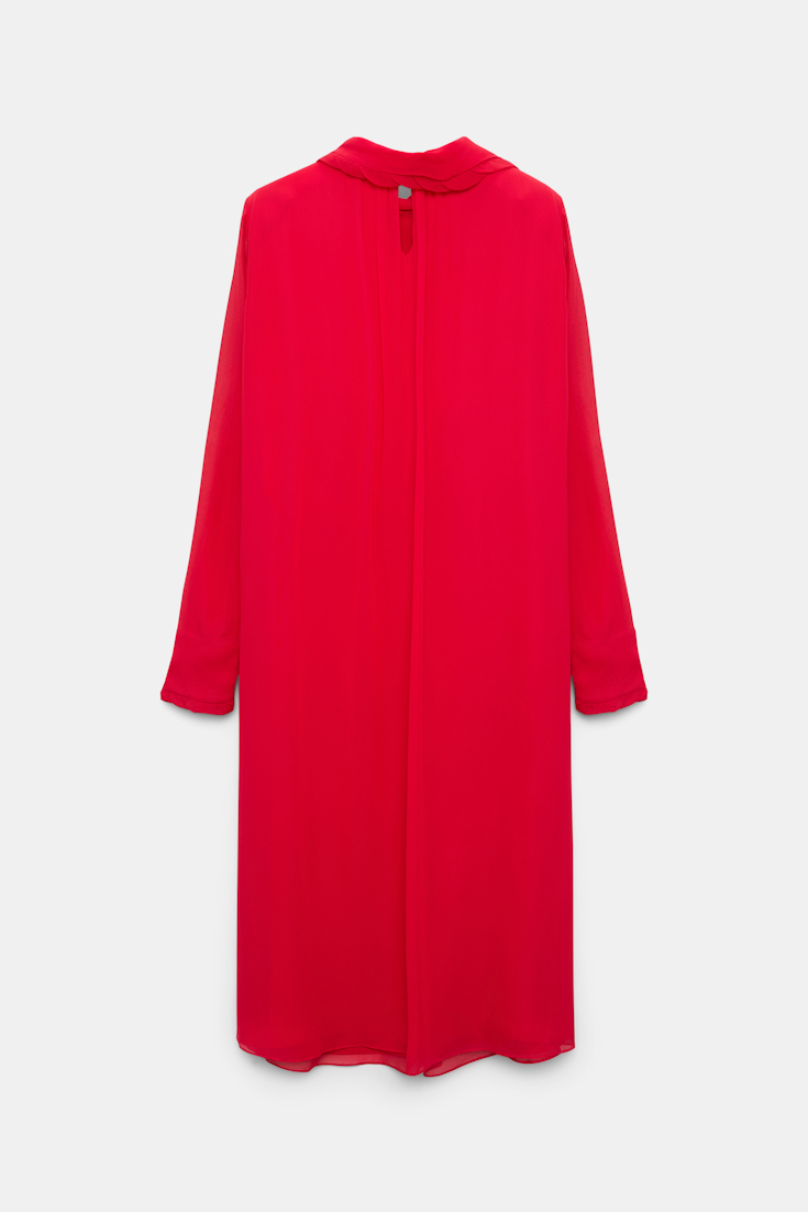 Dorothee Schumacher Turtleneck scarf dress in georgette lollipop