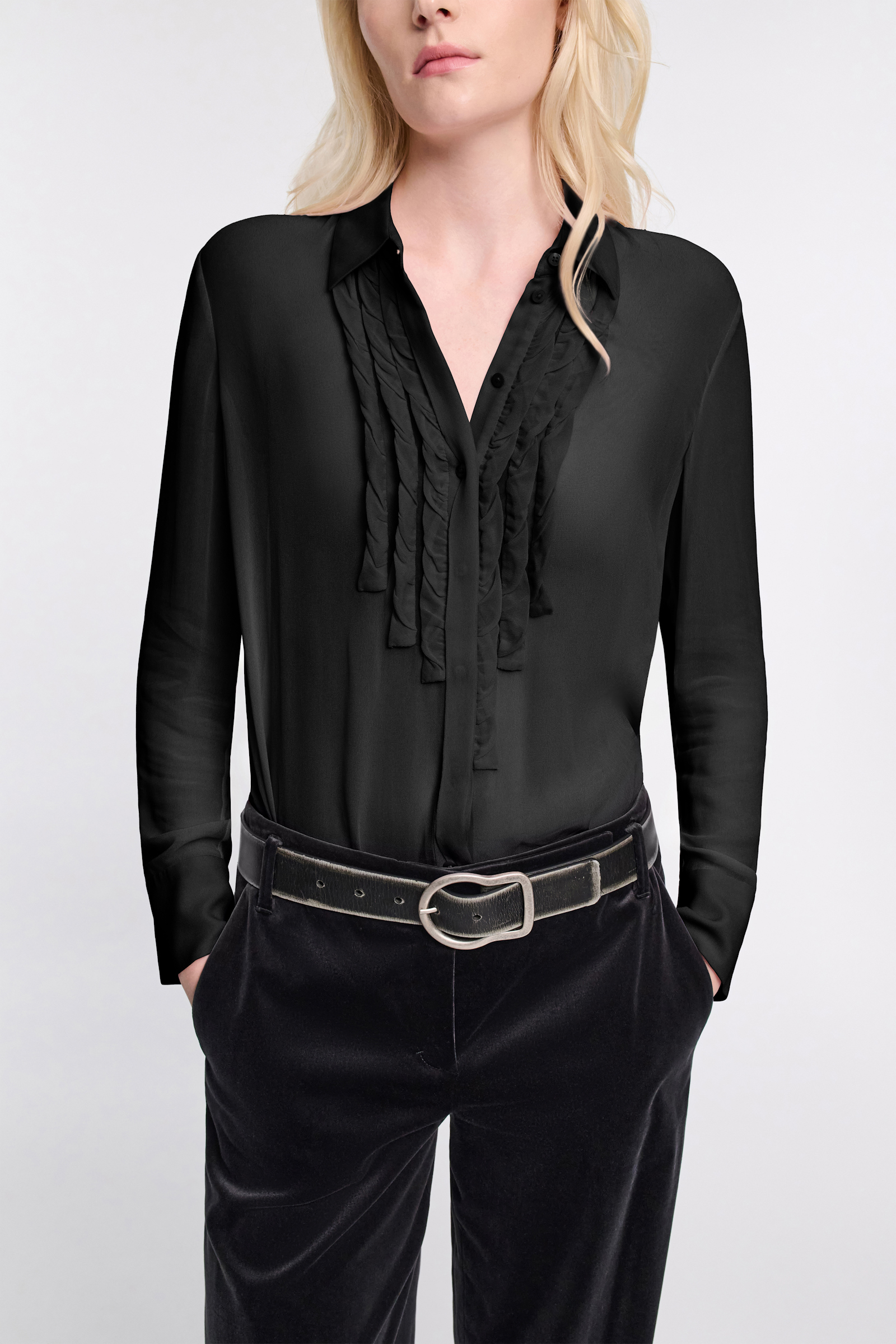 Dorothee Schumacher Bluse aus Georgette pure black