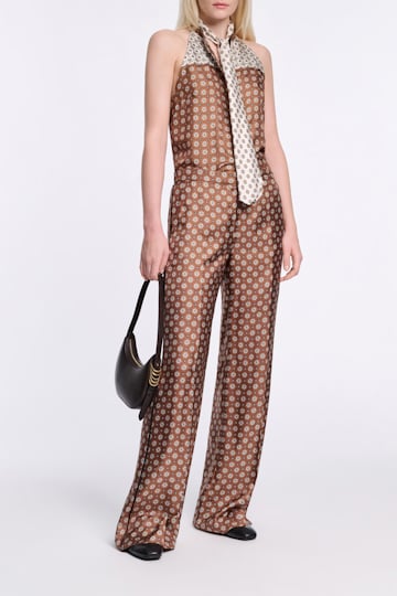 Dorothee Schumacher Hose aus bedrucktem Seidentwill brown big tie