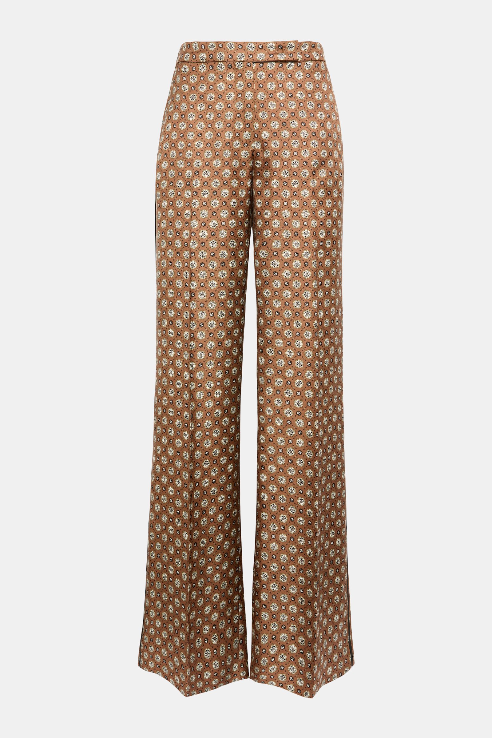 Dorothee Schumacher Hose aus bedrucktem Seidentwill brown big tie
