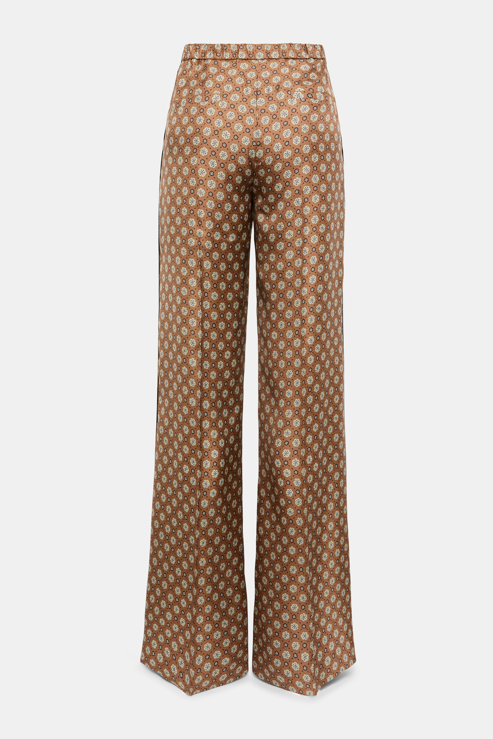 Dorothee Schumacher Hose aus bedrucktem Seidentwill brown big tie