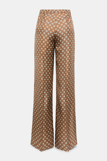 Dorothee Schumacher Printed silk twill trousers brown big tie