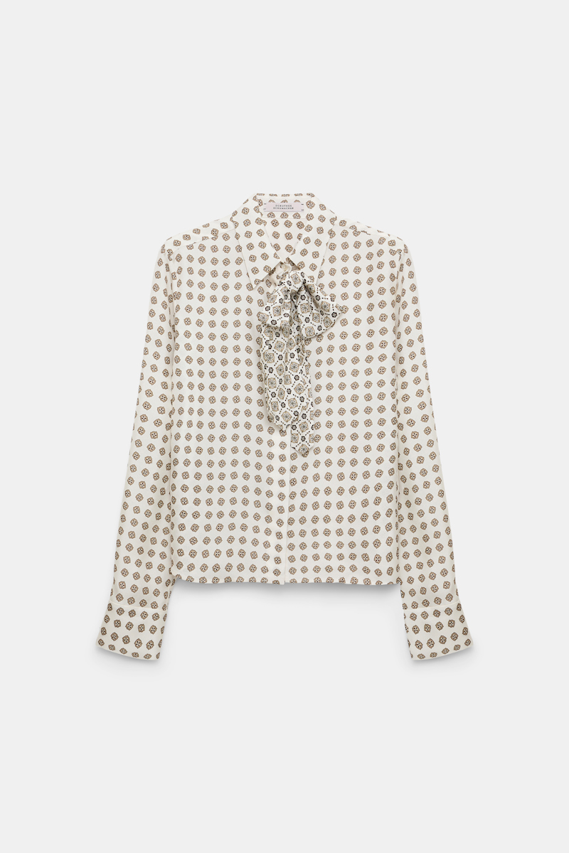 Dorothee Schumacher Printed Silk Twill Blouse In Neutral