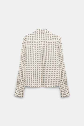 Dorothee Schumacher Printed silk twill blouse creme mini tie