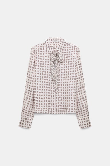 Dorothee Schumacher Printed silk twill blouse rose mini tie