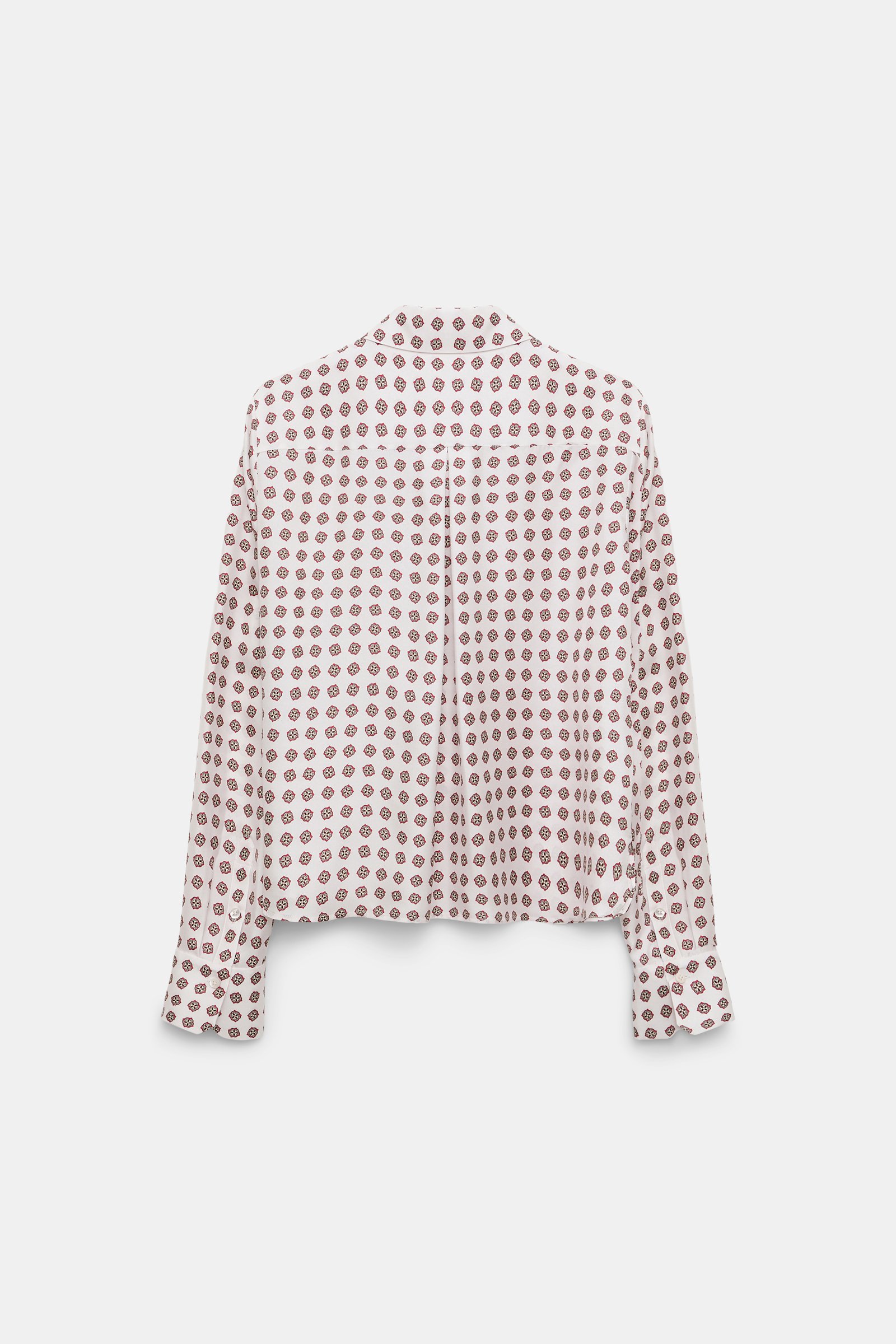 Dorothee Schumacher Bluse mit abnehmbarer Krawattenschleife aus bedrucktem Seidentwill rose mini tie