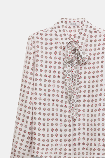 Dorothee Schumacher Printed silk twill blouse rose mini tie