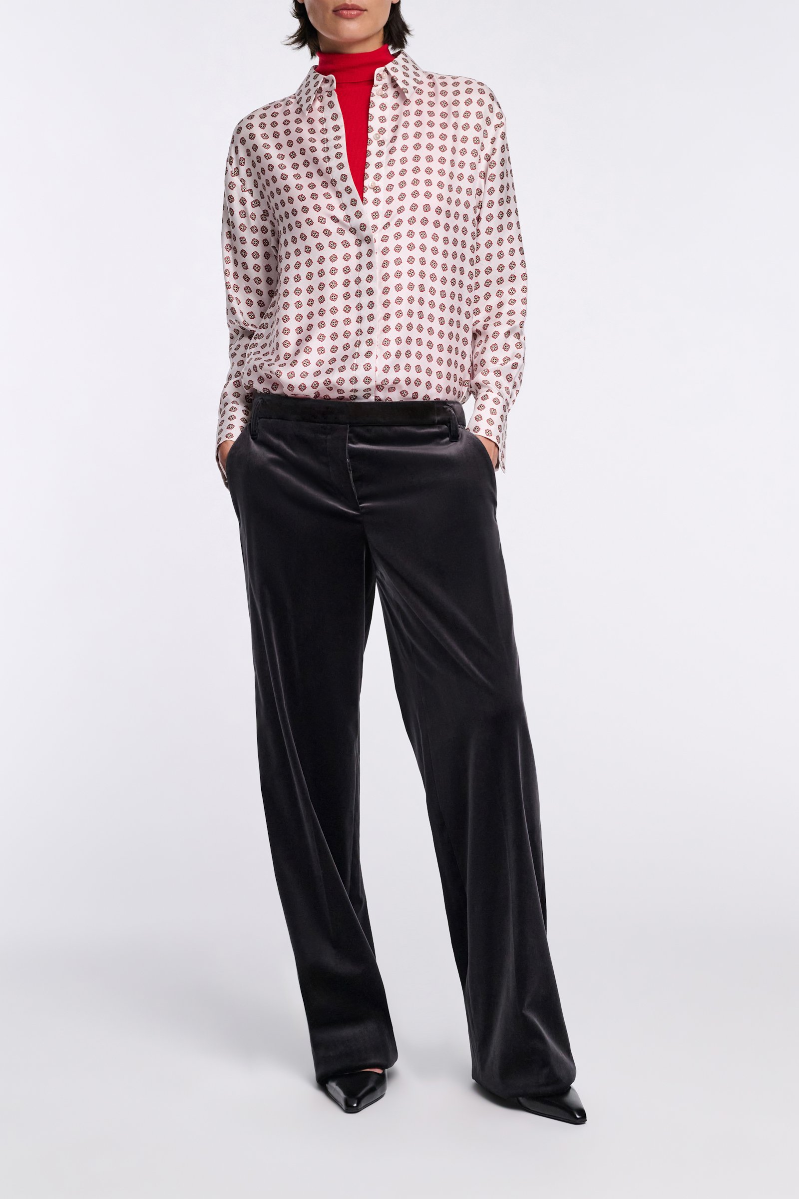 Dorothee Schumacher Hemdbluse aus bedrucktem Seidentwill rose mini tie