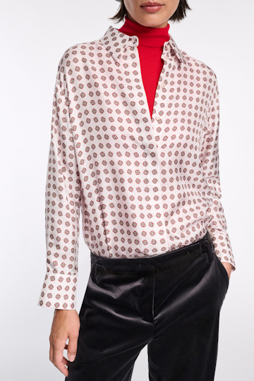 Dorothee Schumacher Printed silk twill shirt rose mini tie