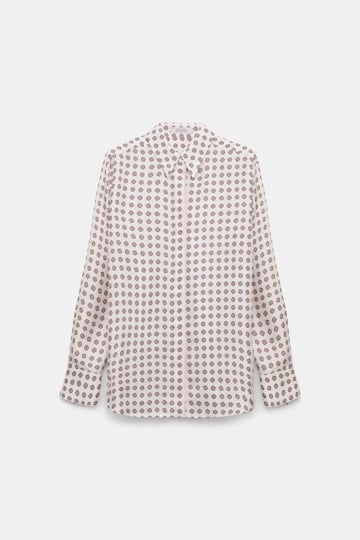 Dorothee Schumacher Hemdbluse aus bedrucktem Seidentwill rose mini tie
