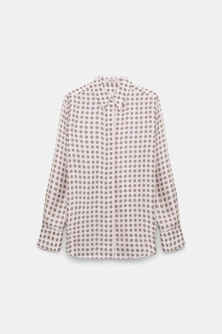 Dorothee Schumacher Hemdbluse aus bedrucktem Seidentwill rose mini tie