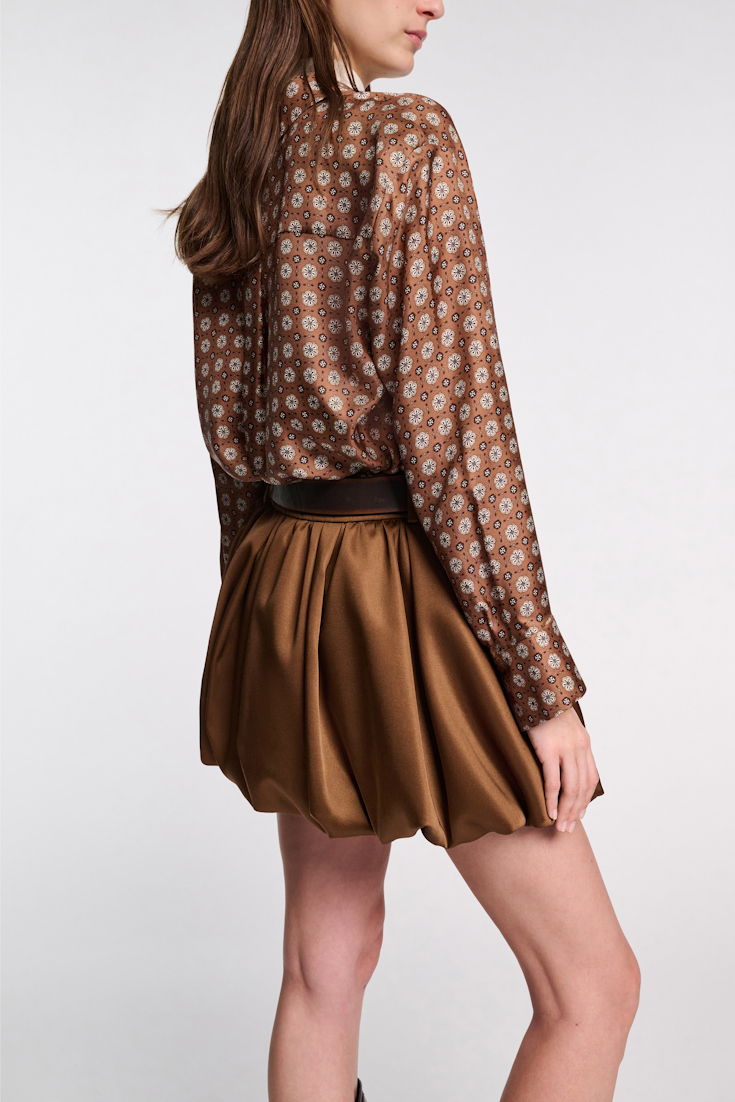 Dorothee Schumacher Hemdbluse aus bedrucktem Seidentwill brown big tie