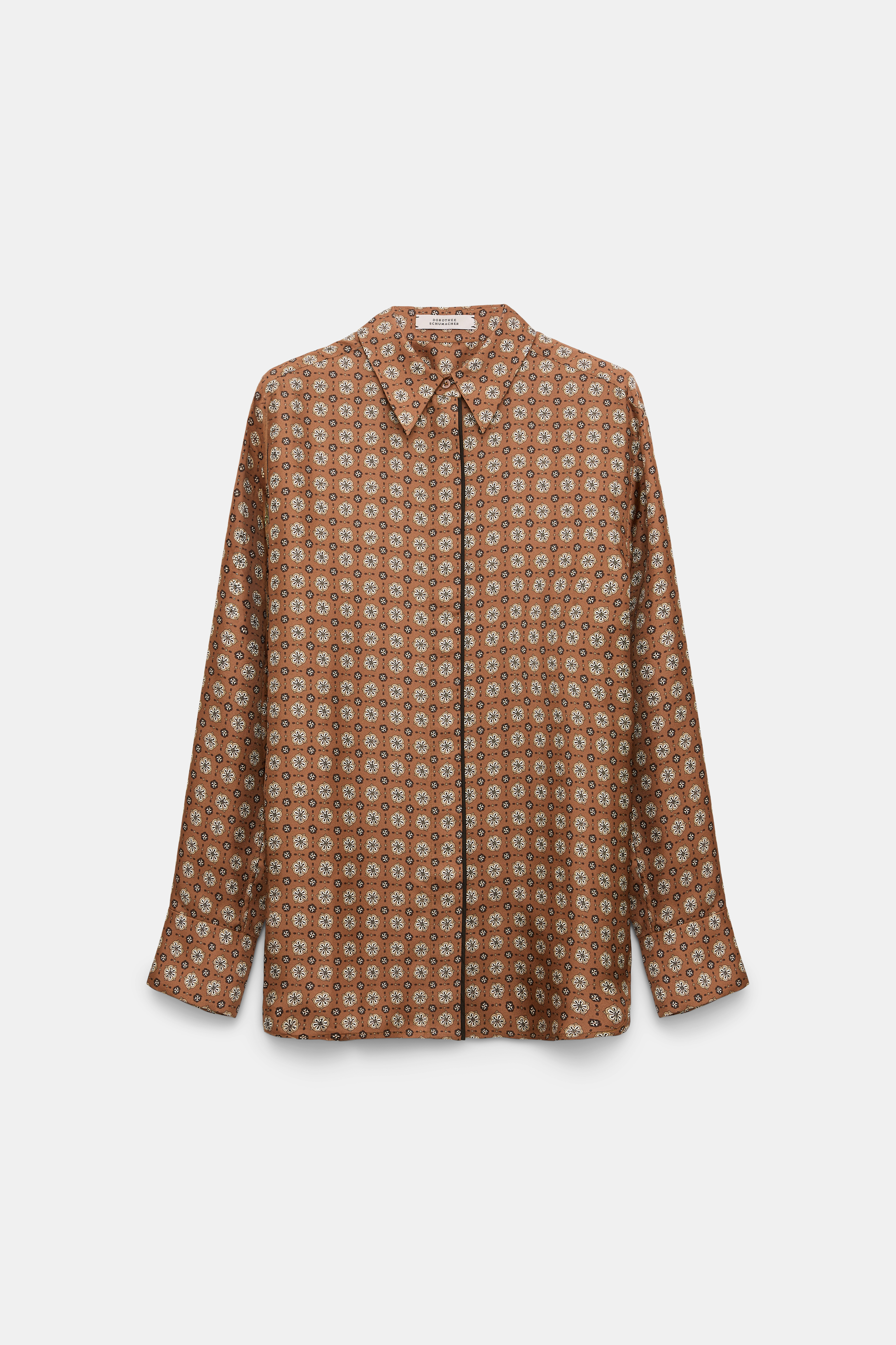 Dorothee Schumacher Printed silk twill shirt brown big tie