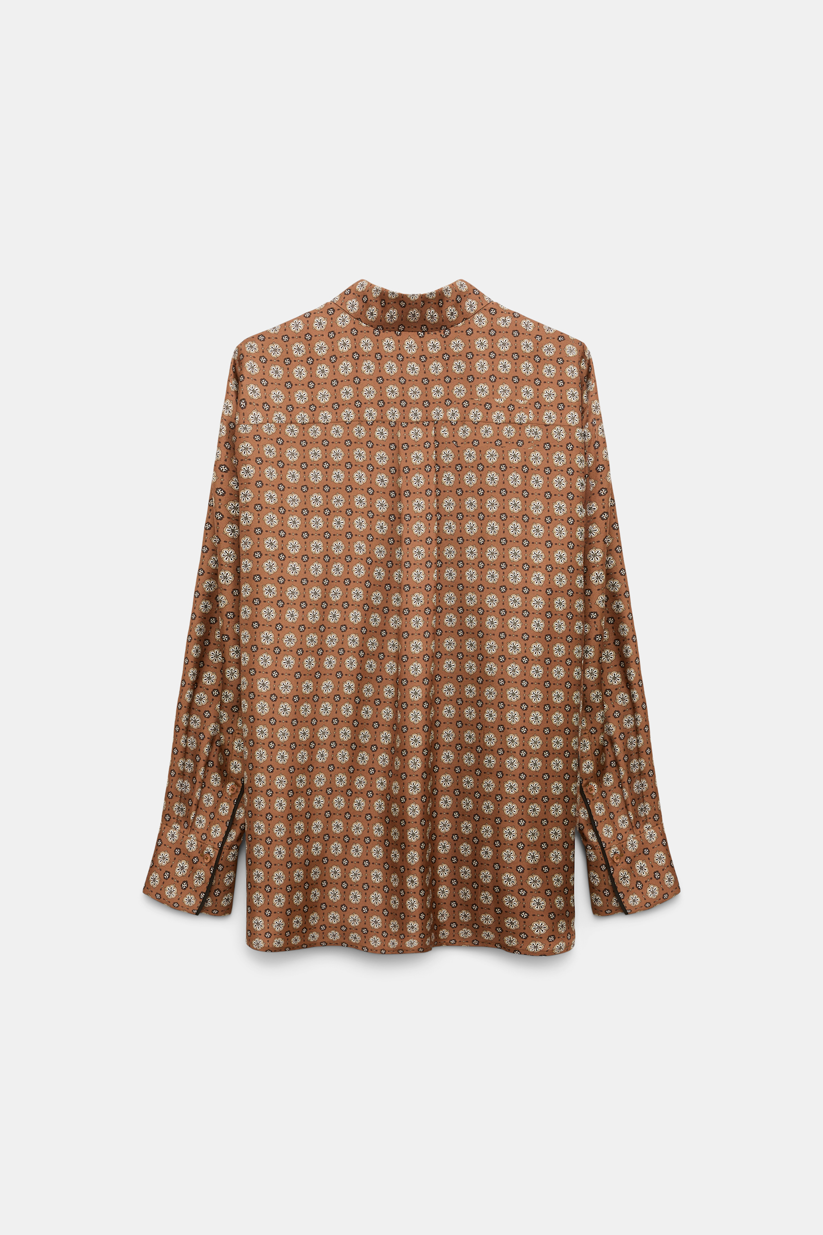 Dorothee Schumacher Hemdbluse aus bedrucktem Seidentwill brown big tie