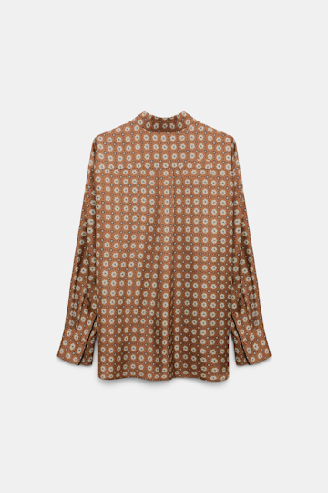 Dorothee Schumacher Printed silk twill shirt brown big tie