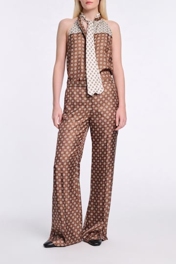 Dorothee Schumacher Printed silk twill patchwork top brown big tie