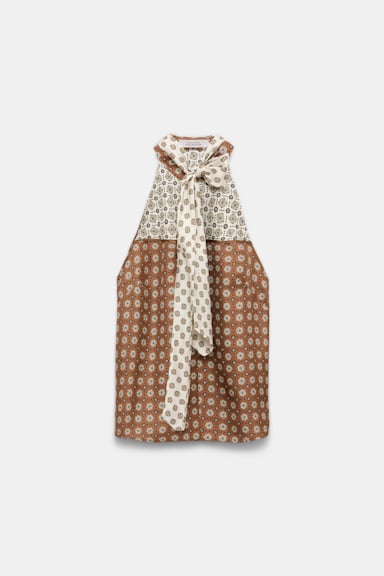 Dorothee Schumacher Top aus bedrucktem Seidentwill brown big tie